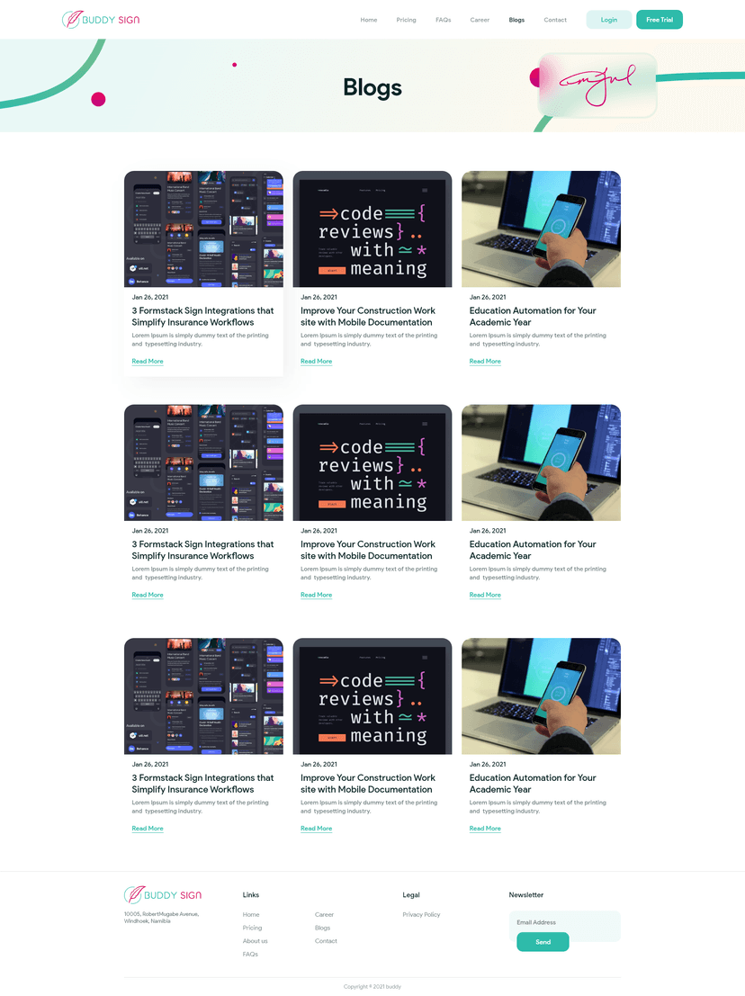 Buddy Sign Blogs Page